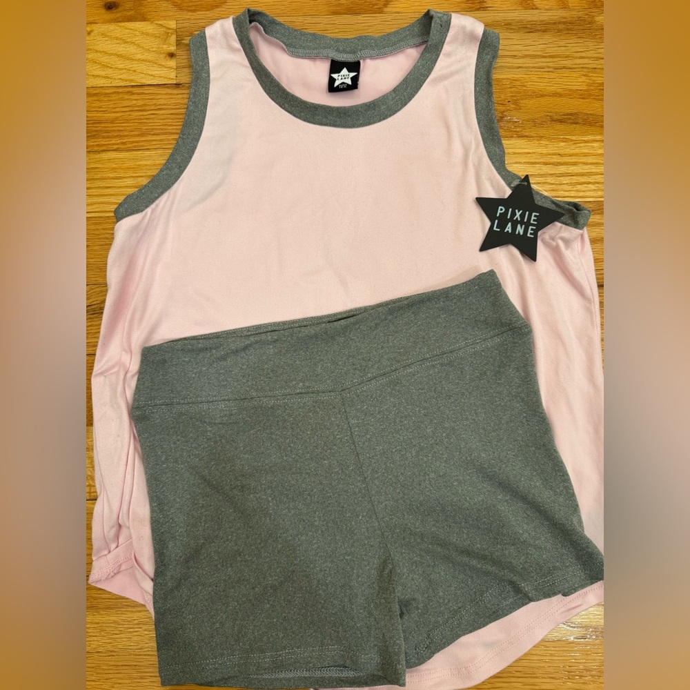 Pixie Lane Kids Set in Pink and Gray